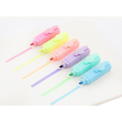 Highlighter Colored Marker Pens Creative Cute Design Painting 6 Pcs Set image