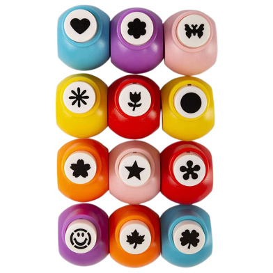 Hobby Tek Craft Punch Punching Hole Tool For DIY Greeting Card Scrapbook and Pack Of 12 image