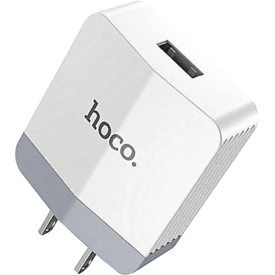 Hoco C13 Quick Charger QC 3.0 USB Wall Charger Adapter Plug - White image