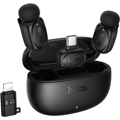 Hoco L19 Graceful Dual Mic Lavalier Wireless Mini Microphone image