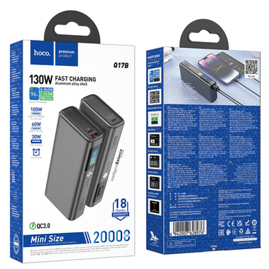 Hoco Q17B Fast Charging 130W Power Bank 20000mAh Aluminum Alloy Shell Slide 5