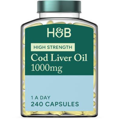 Holland And Barrett Cod Liver Oil 1000mg Capsules 240 Pcs image