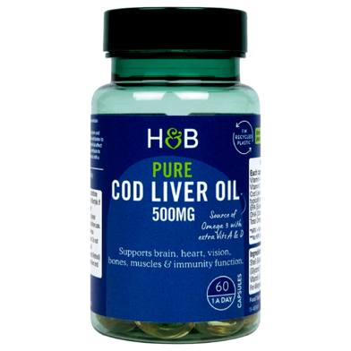 Holland And Barrett Pure Cod Liver Oil 500mg - 60 Capsules image