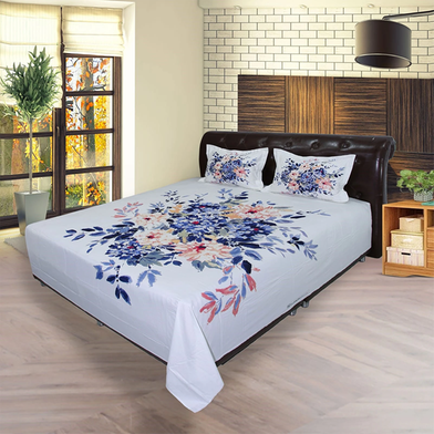 Home Tex Bed Sheet White Rose RTP image