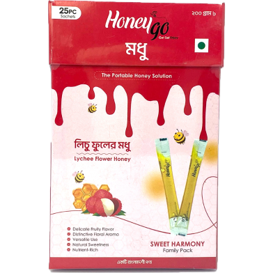 HoneyGo Lychee Box Honey 200 gm 25 Pcs image
