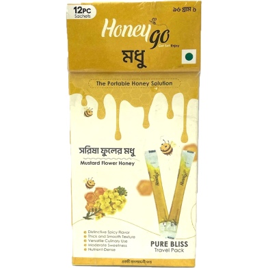 HoneyGo Mustard Box Honey 96 gm 12 Pcs image