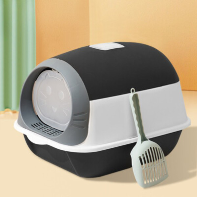 Hooded Cat Litter Box Fully Enclosed Cat Toilet Kitten Potty for Indoor Cats image