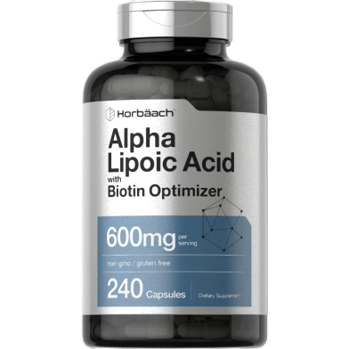 Horbaach Alpha Lipoic Acid with Biotin Optimizer 600mg 240 Capsules - X0032DMSP3 image