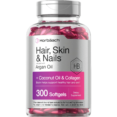 Horbaach Hair Skin And Nails With Argan Oil 300 Softgels - X0027j6vnn image