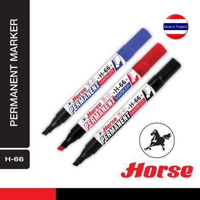 Horse Permanent Marker H-66 (Chisel Tip) - Black (2 Pcs) image