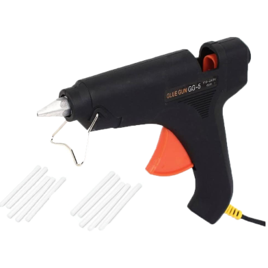Hot Melt Glue Gun With 10 Glue Stick Free Black image