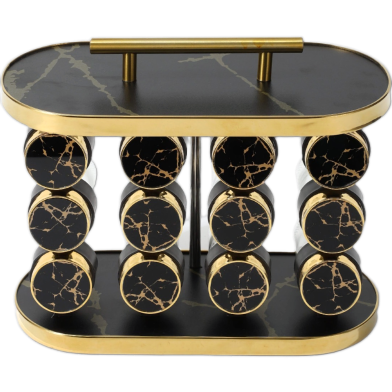 Hot Selling Kitchen Spice Display Rack Revolving Spice Jars Funny Salt and Pepper Shaker Rotating Spice Jars Seasoning Pepper Set image