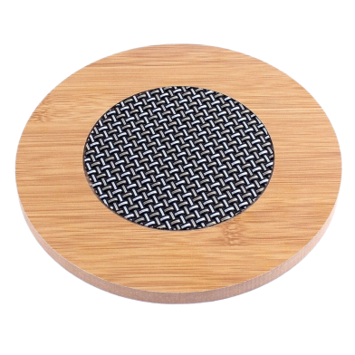Household Wooden Round Shape Heat Resistant Cup Pot Mat Coaster Pad - Wood Color - (1 Pis) image