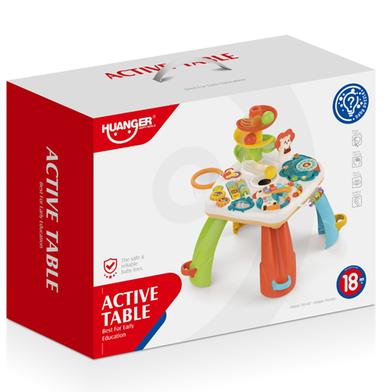 Huanger HE0519 Baby Activity Play Table Kids safety early educational plastic puzzle game table with lighting and music image
