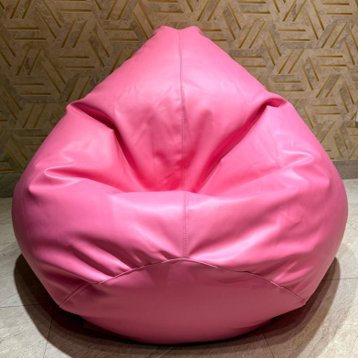 HugBag Faux Leather XXL Pear Shap Single Bean Bag Pink -apl2pn image