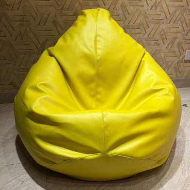HugBag Faux Leather XXL Pear Shap Single Bean Bag Neon Green -apl2ng image