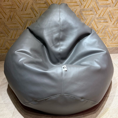 HugBag Faux Leather XXL Pear Shap Single Bean Bag Ash -apl2as image
