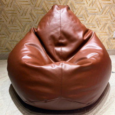 HugBag Faux Leather XXL Pear Shap Single Bean Bag Coconut -apl2cc image