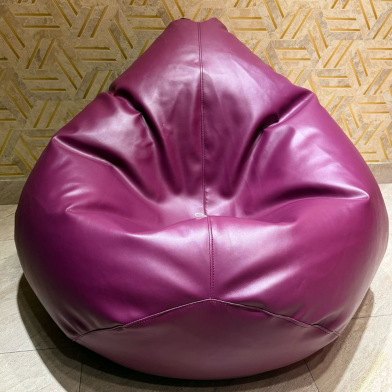 HugBag Faux Leather Xxl Pear Shap Single Bean Bag Purple -apl2pr image