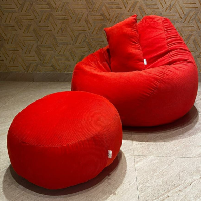 HugBag Woven Fabrics XXL Pear Shape 3pcs Combo Bean Bag Red -awv2crd image