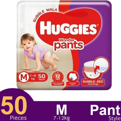Huggies Wonder Pant System Baby Daiper (7-12 kg) (50 Pcs) image
