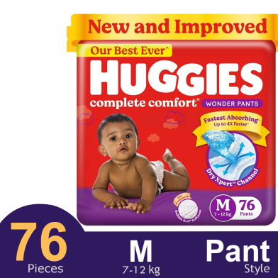 Huggies Wonder Pant System Baby Daiper (7-12 kg) (76 Pcs) image
