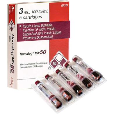 Humalog Mix50 Cartridge 100 U/ml Cartridge 3 ml Cartridge image