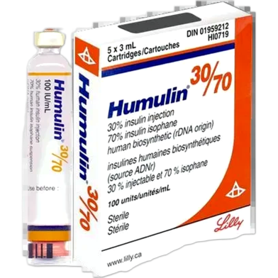 Humulin Cartridge 30 Percent, 70 Percent in 100 IU/ml Cartridge 3 ml ...