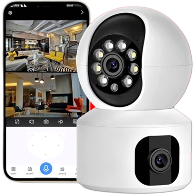 Huntkey C10 Dual Lens V380 Wifi Ip Camera Night Vision Home Wifi Ip Security Camera image