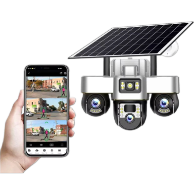 Huntkey V380 Pro 3 Lens Solar Vts30 4g Ptz Ip Camera 9mp image