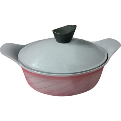 IHW Aluminum Die-cast ceramic coating Casserole 24cm Gray With Lid, Low image