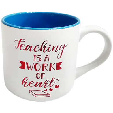 IHW Ceramic Coffee Mug Teaching Is a Work of Heart Sky Blue Color image