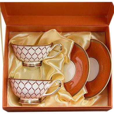 IHW Fine Bone Tea Cup and Saucer 2 plus 2=4 Pcs image