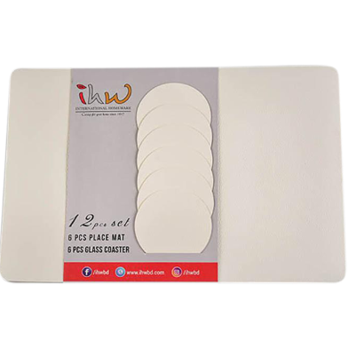 IHW Place Mat 12 Pcs Set White image