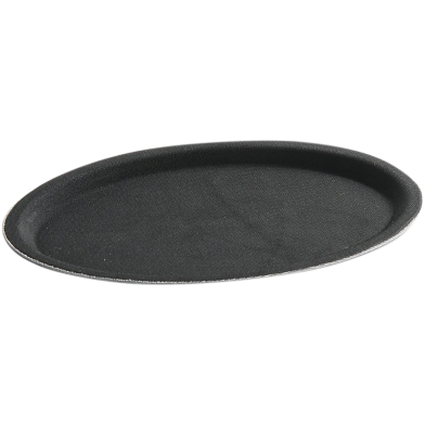 IHW Tray Fiber Non-Slip Black 11 Inch Oval image