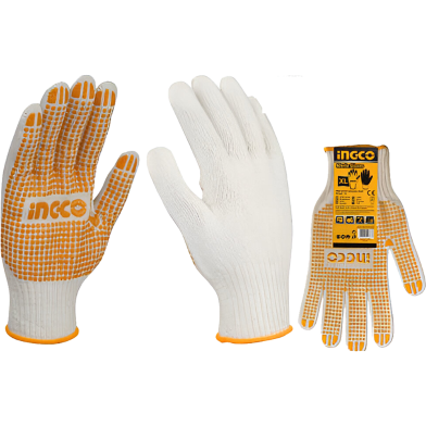 INGCO HGVK05 Knitted and Pvc Dot Gloves 12 Pairs image