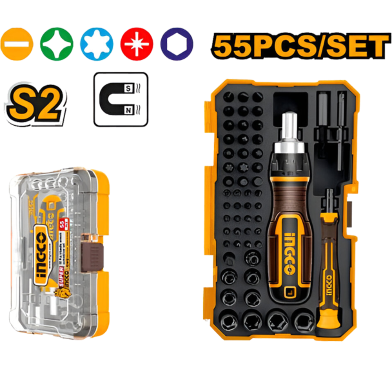 INGCO HKSDB0558 Screwdriver Bits Set 55 Pcs image