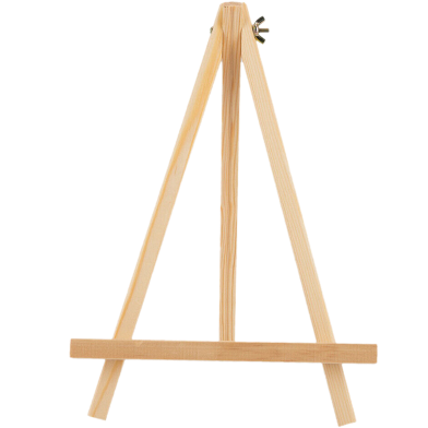 Iconic 12 Inch Mini Wood Display Easel, Natural Wood Display Stand image