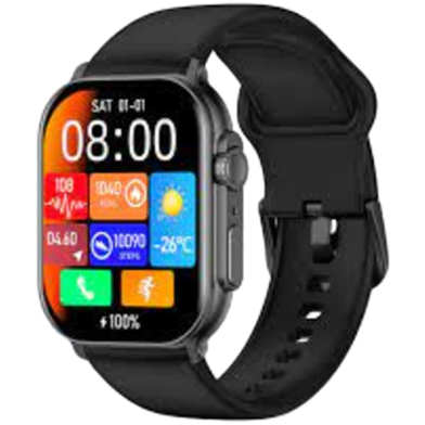 Imiki SF1 Curved 2.01inch Amoled Calling Smart Watch Metal Body - Black image