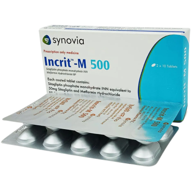 Incrit-M 50 mg, 500 mg Tablet 10'S Strip image
