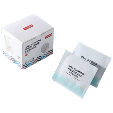 Infant Oral Cleaning Finger Cot Baby Toothbrush Gauze Toddler Newborn Baby Tongue Cleaner -1box image