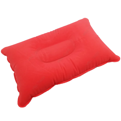 Inflatable Soft Head Travelling And Camping Pillow ,Easy to Use, Portable Comfort And Ultimate Style And Elegant Design (pillow3_1pc_red)Red - 1 Pcs image