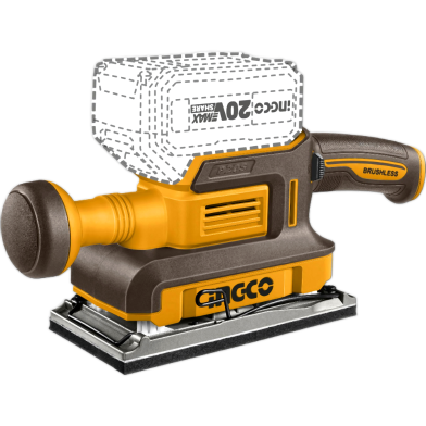 Ingco 20V Brushless Cordless Finishing Sander With 5Pcs Sand Paper image