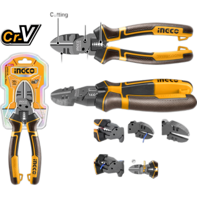Ingco 6 In 1 Multi Function Diagonal Cutting Plier 8 Inch 200mm image