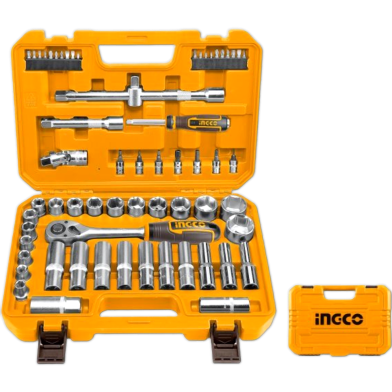 Ingco CR V Steel 1 2 Inch Socket Set 62Pcs image