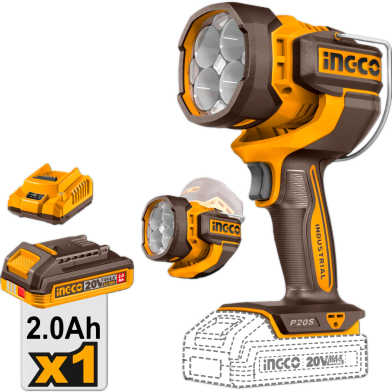 Ingco Cordless Work Lamp 2000lumen Voltage 20V Power Dissipation 22.5W image