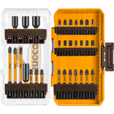 Ingco Impact Driver Bit Set With Holder S2 Steel 31Pcs image