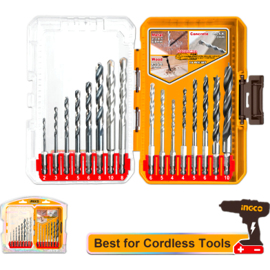 Ingco Metal Masonry And Wood Drill Bits 16pcs image