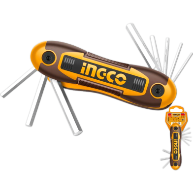 Ingco Precision Hex Key Set 2mm 8mm Durable Metal Blades For Diy And Professional Repair 8pcs image