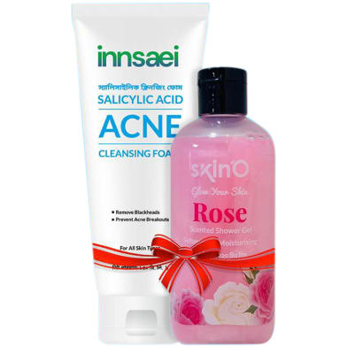 Innsaei Acne Foam 150ml And Skino Rose Shower Gel 220ml image